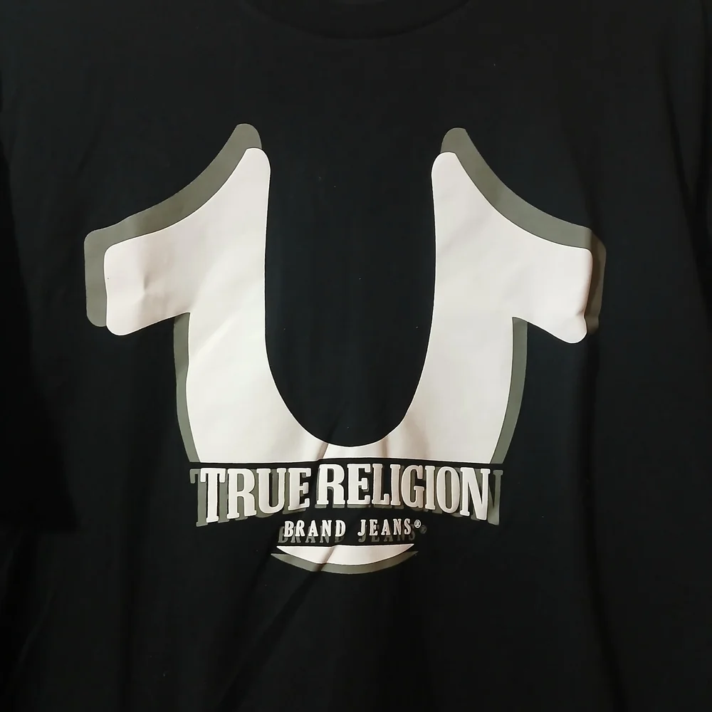 True Religion Black T-Shirt for Men Short Sleeve Size Large